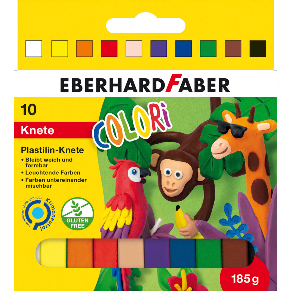 Kinderknete Plastilin, 10 Stück, sortiert EBERHARD FABER 57 20 11 EBERHARD FABER 57 20 11 Plasti