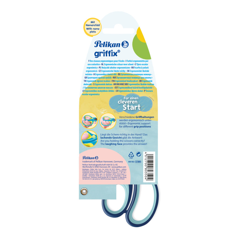 Schulschere griffix®,Rechtshänder, 14cm, blau PELIKAN 100401619 PELIKAN 100401619 803502 Rechts rund