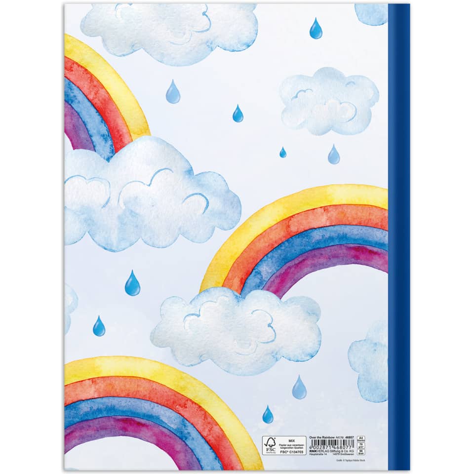 Notizbuch "Over the Rainbow", A4, 96 Blatt, blanko RNK 46807 RNK 46807  blanko