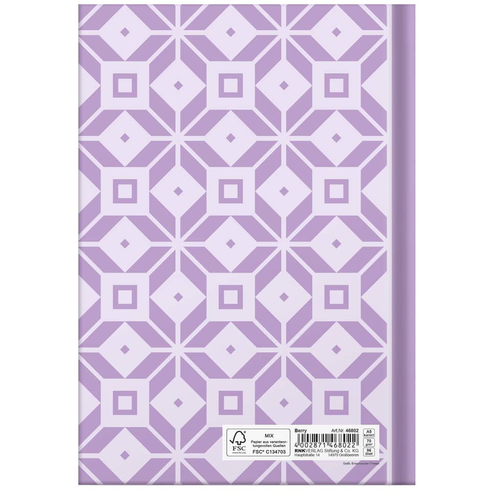 Notizbuch "Berry", A5, 96 Blatt, kariert RNK 46802