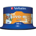 Rohling DVD-R, 4,7 GB/120 Minuten, 16-fach, inkjet bedruckbar, 50er Spindel VERBATIM VER43533 VERBATIM VER43533 Spindel