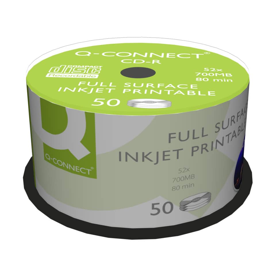 CD-R 50er Spindel bedruckbar inkl. URA, 700MB, 80Min Q-CONNECT KF18020 Q-CONNECT KF18020 700Mb80Min