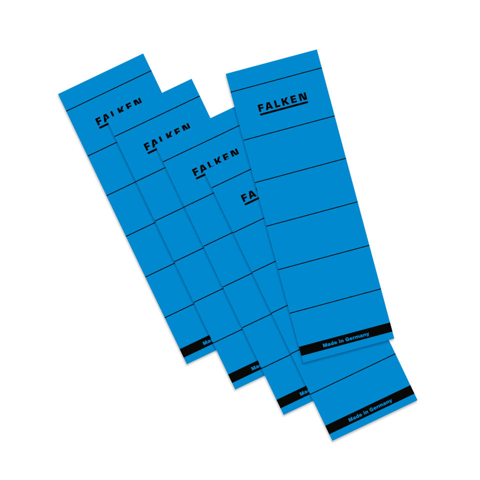 Ordnerrückenschild selbstklebend, 60 x 190 mm, breit/kurz, 10 Stück, blau FALKEN 11286788 FALKEN 11286788 60x190mm sk