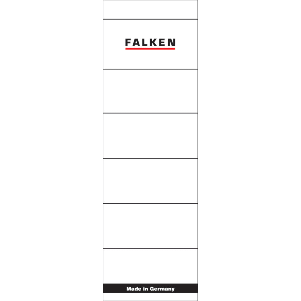 Ordnerrückenschild selbstklebend, 60 x 190 mm, breit/kurz, 10 Stück, weiß FALKEN 80037047 FALKEN 80037047 60x190mm sk