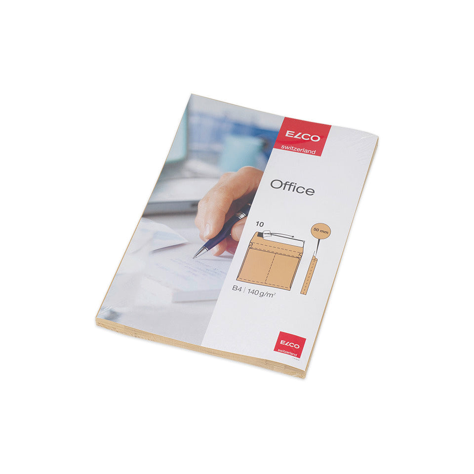 Briefumschlag Office ohne Fenster, B4, 100g/m², haftklebend, 10 Stück, braun ELCO 74508.92
