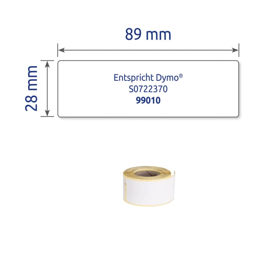 Rollen-Etiketten, 28x89mm, 260 Stück, weiß AVERY ZWECKFORM AS0722370 ZWECKFORM AS0722370 perman.