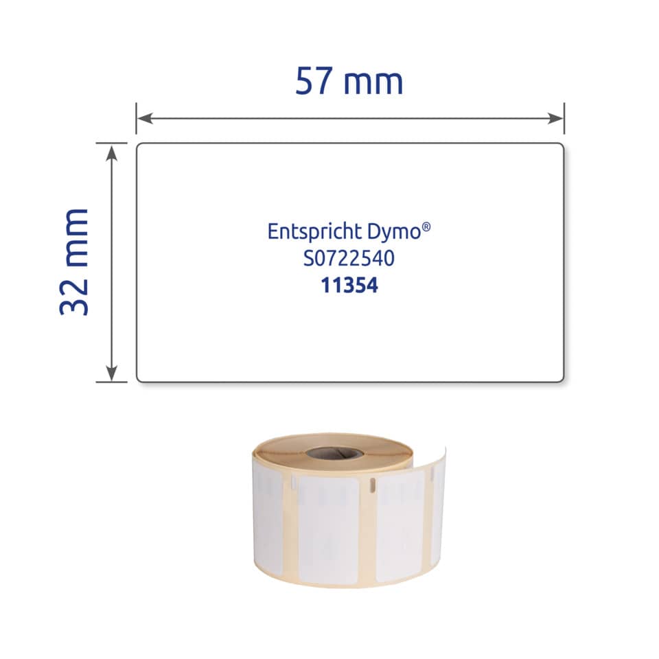 Rollen-Etiketten ablösbar, 32x57mm, 1000 Stück, weiß AVERY ZWECKFORM AS0722540 AVERY ZWECKFORM AS0722540 ablösbar