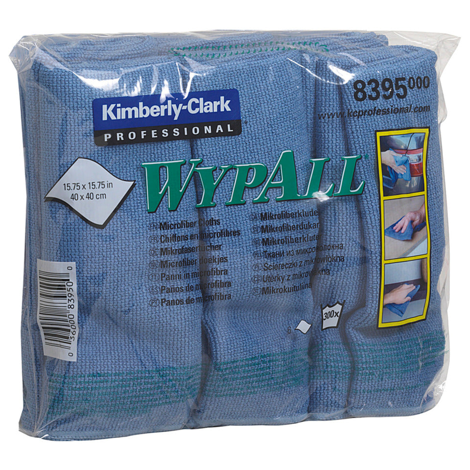 Reinigungstuch Mikrofaser, 6 Stück, blau WYPALL 8395 WYPALL 8395 Mikrofaser