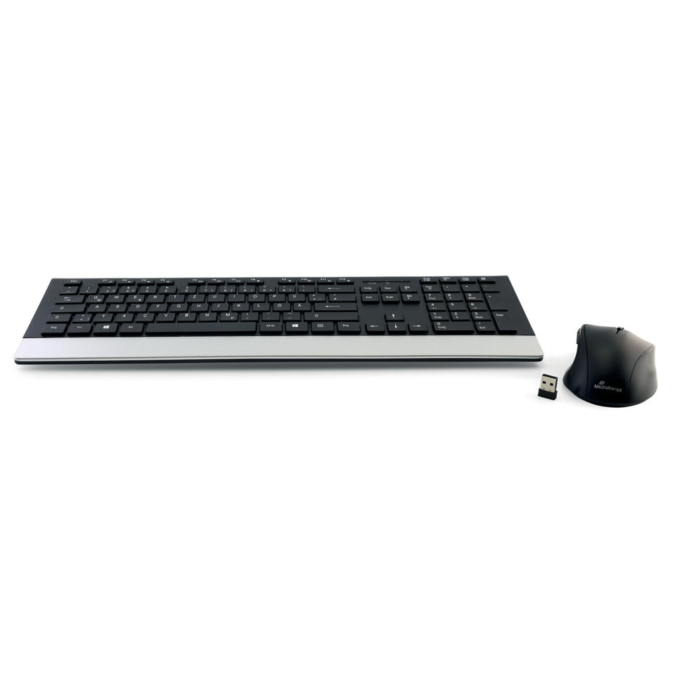 Tastatur +Mausset, schwarz/silber MEDIARANGE MROS105 MEDIA RANGE MROS105 Funk