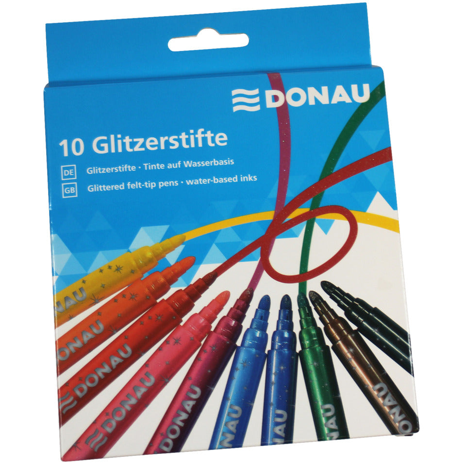 Faserschreiber Glitter, 10 Stück DONAU 5160000-99