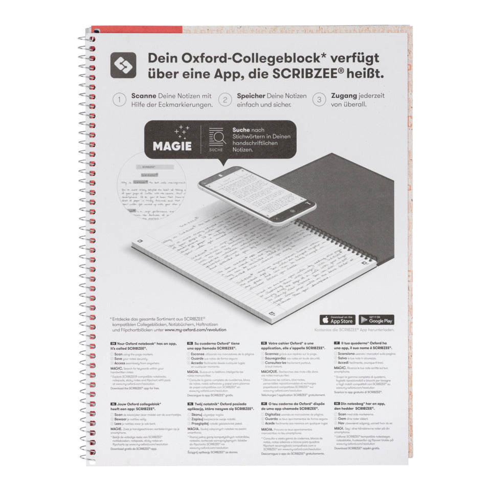 Collegeblock Recycling, A4+, 80 Blatt, Lineatur 28, kariert OXFORD 400158974 OXFORD 400158974 Recycling