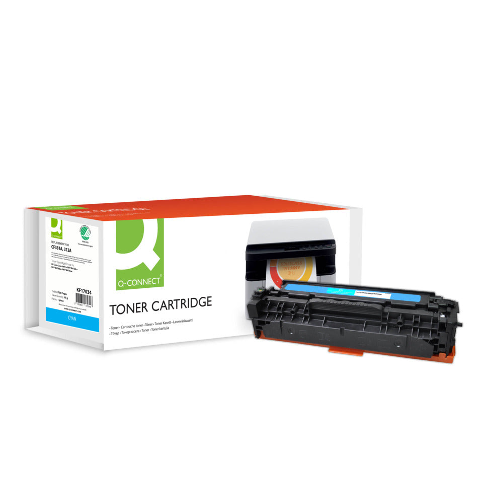 Lasertoner ersetzt HP CF381A, 2.700 Seiten, cyan Q-CONNECT KF17034 Q-CONNECT KF17034 Ersetzt CF381A
