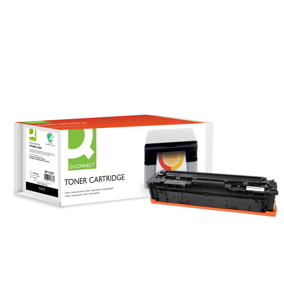 Lasertoner ersetzt HP CF540A, 1.400 Seiten, schwarz Q-CONNECT KF11337 Q-CONNECT KF11337 Ersetzt CF540A