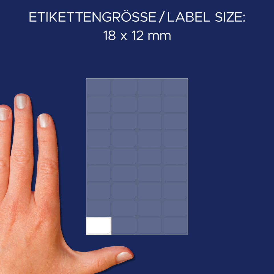 Vielzwecketiketten, 18x12mm, 216 Stück, weiß AVERY ZWECKFORM 3042