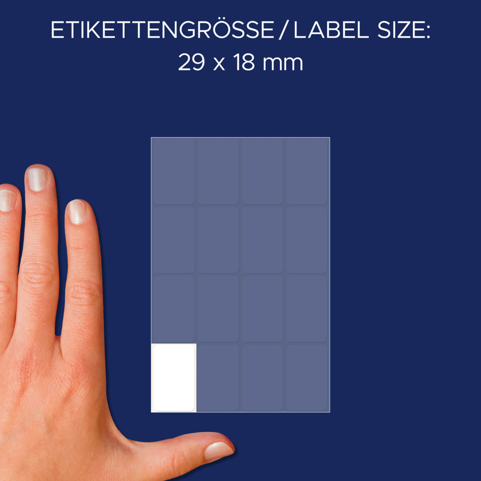 Vielzwecketiketten, 29x18mm, 96 Stück, weiß AVERY ZWECKFORM 3074