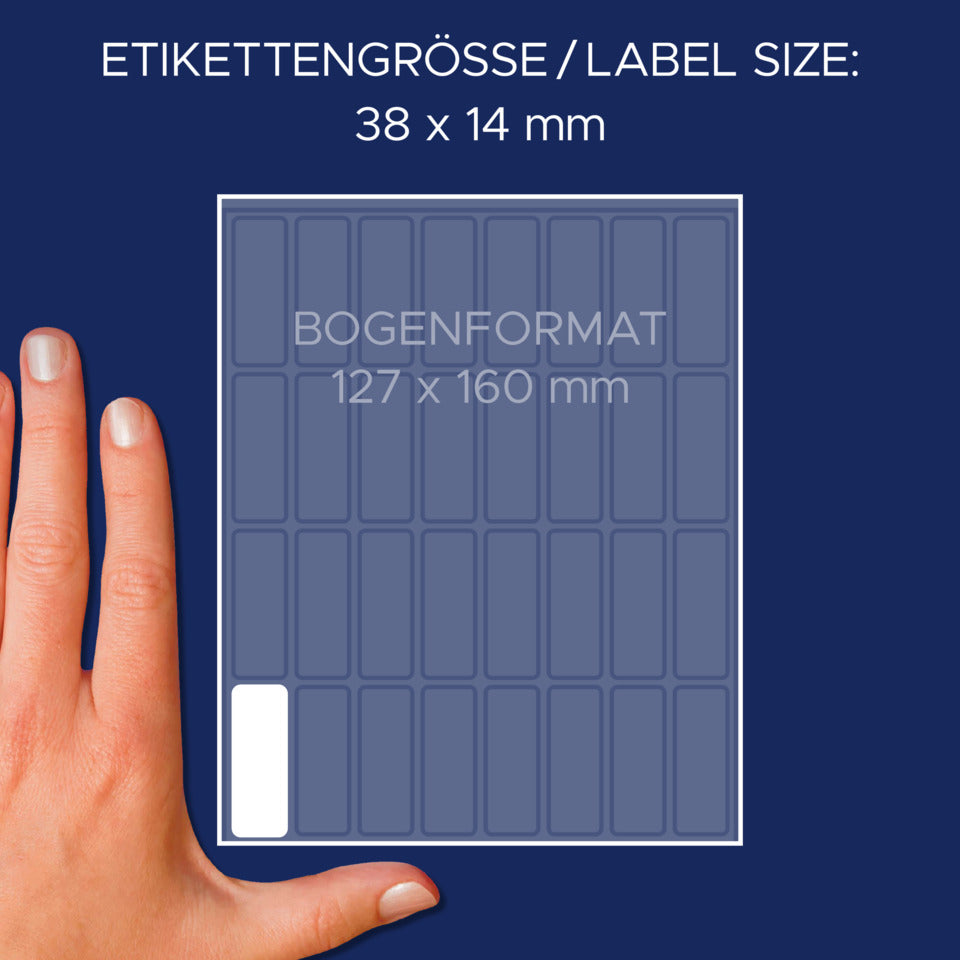 Vielzwecketiketten, 38x14mm, 928 Stück, weiß AVERY ZWECKFORM 3323