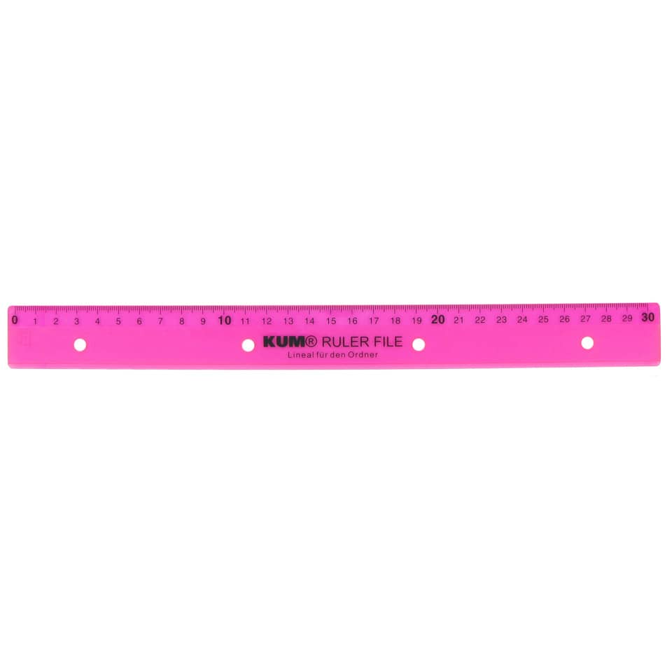 Lineal, 30cm, Plastik, 4-fach gelocht KUM 208.20.29 KUM 208.20.29 L03  4fach-Loch.