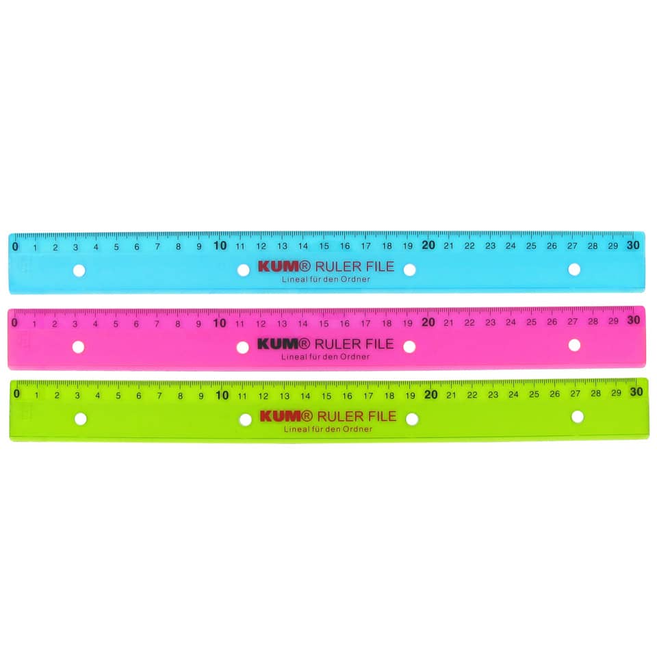 Lineal, 30cm, Plastik, 4-fach gelocht KUM 208.20.29 KUM 208.20.29 L03  4fach-Loch.