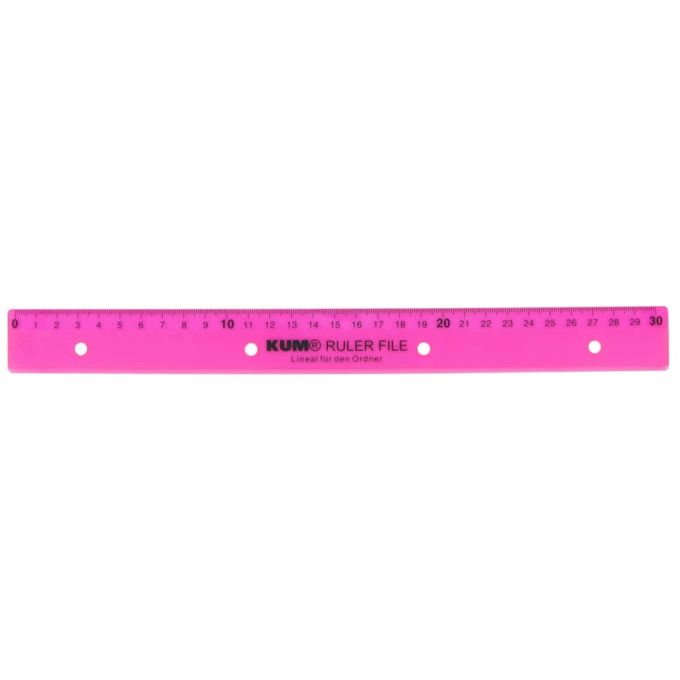 Lineal, 30cm, Plastik, 4-fach gelocht KUM 208.20.29 KUM 208.20.29 L03  4fach-Loch.