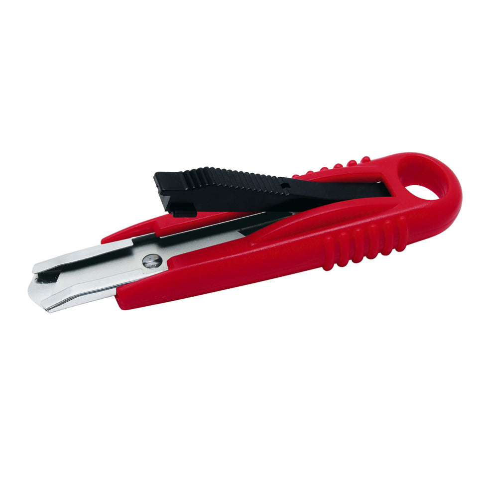 Cutter Safety Standard, Trapezklinge, automatischer Klingenrückzug Rechtshänder/Linkshänder, Kunststoffgehäuse, inkl. 2 Ersatzklingen, rot WEDO 78800 WEDO 78800 Standard