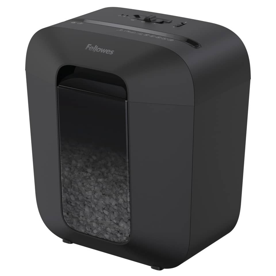Aktenvernichter Powershred® LX25M, Mini-Cut Partikel 4x12mm, P4, 6 Blatt, schwarz FELLOWES 4170601 FELLOWES 4170601 4x12mm