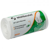 Müllbeutel First Plus - 30 Liter, weiß, 50 Stück, LDPE