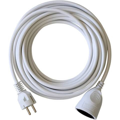 Kunststoff-Verlängerung - 10 m, weiß, H05VV-F 3G1,5