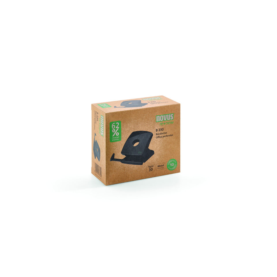 Locher B 230 re+new, 30 Blatt, Anschlagschiene, Metall, schwarz NOVUS 025-0637 NOVUS 025-0637 60-B230RENEW01