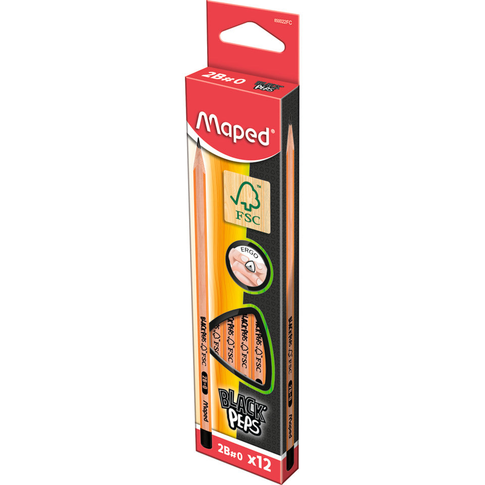 Bleistift Black Peps, 2B MAPED M850022 MAPED 850022FC