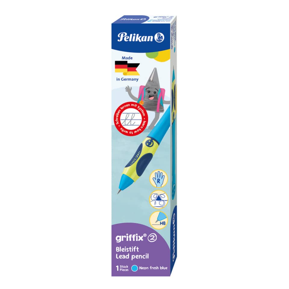 Bleistift griffix® HB für Rechtshänder, Neon Fresh Blue PELIKAN 300009675 PELIKAN 300009675 820509 Griffix Re