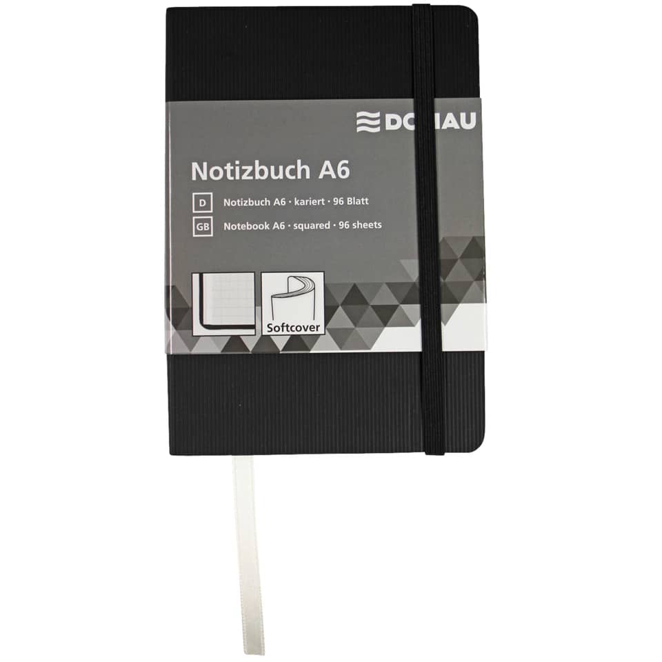 Notizbuch, A6, kariert, schwarz DONAU 1346100-01