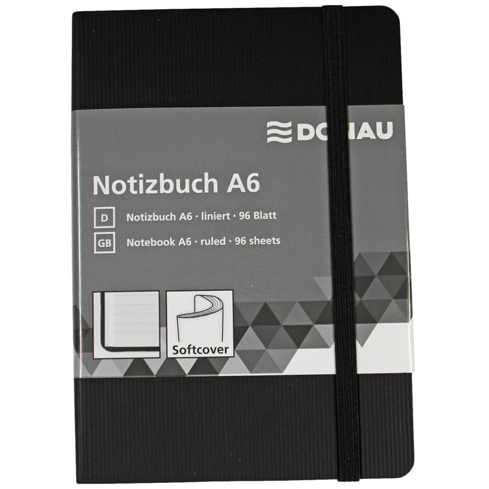Notizbuch, A6, liniert, schwarz DONAU 1346101-01