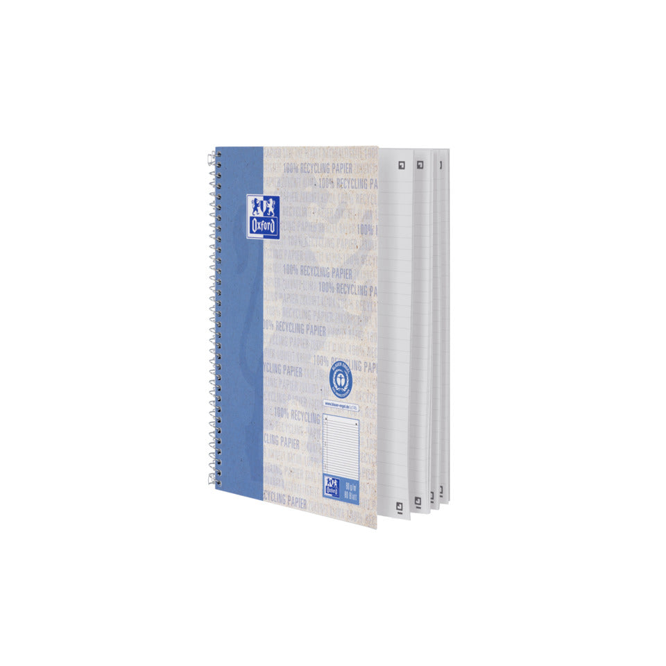 Collegeblock, A5+, 80 Blatt, liniert, 6-fach gelocht, blau OXFORD 400159376 OXFORD 400159376 Recycling
