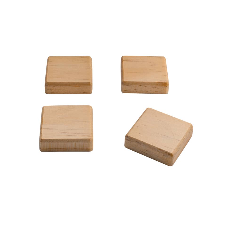Magnet, quadratisch, Pinienholz, 33x33x9mm, 4 Stück SIGEL BA211 SIGEL BA211 33x33x9mm
