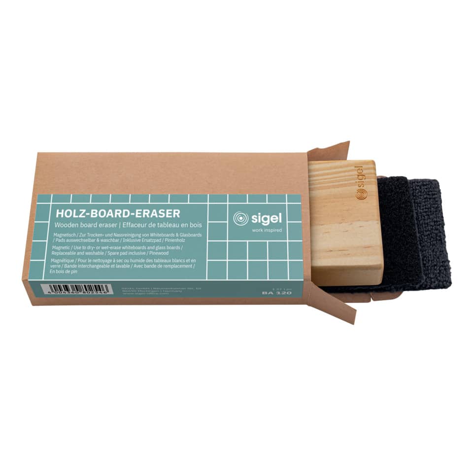 Holz-Board-Eraser, 13x6x2,1cm, Pinie SIGEL BA120 SIGEL BA120 130x60x21 mm