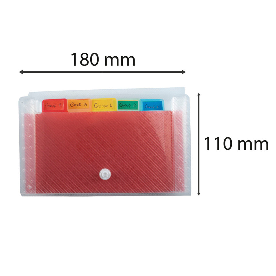Fächermappe mit 6 farbigen Fächern Crystal, für Format 180x110, transparent EXACOMPTA 55498E EXACOMPTA 55498E   Pp