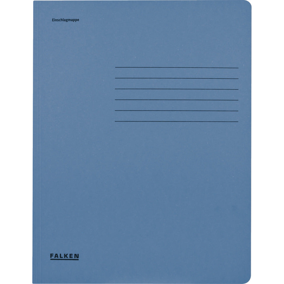Einschlagmappe A4, 320g/m² Manila-RC-Karton, mit 3 Klappen blau FALKEN 80001316 FALKEN 80001316 320g/m²