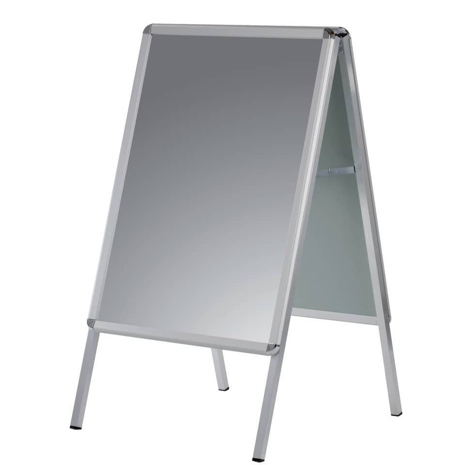 Kundenstopper Standard, DIN A1, klappbar, Schutzfolie mit UV-Filter, silber FRANKEN BSA1