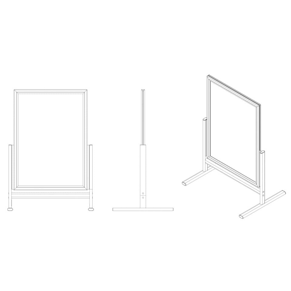 Kundenstopper Outdoor Standard, DIN A1, Schutzfolie UV-Filter, silber FRANKEN BS1302