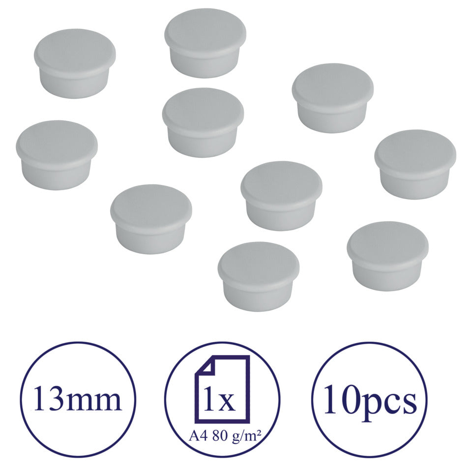 Magnet rund, 13 mm, 100 g, 10 Stück, grau FRANKEN HM10 12 FRANKEN HM10 12   D13 mm