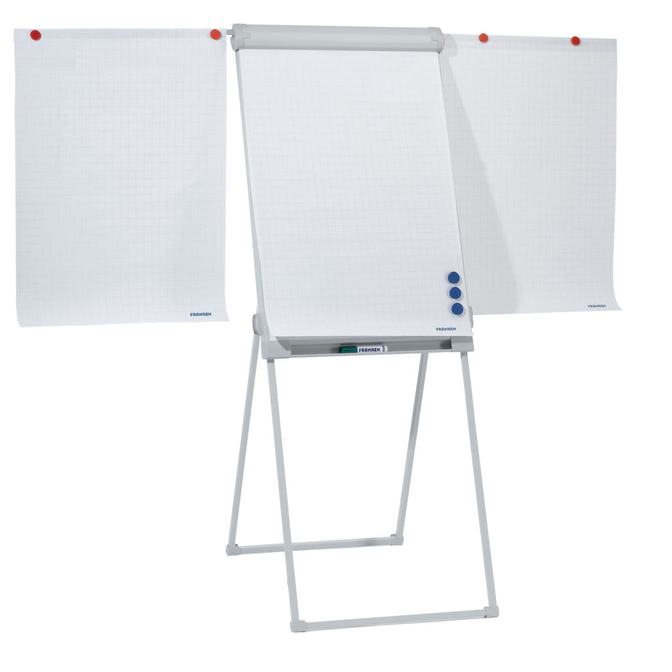 Flipchart PRO, Vierbeinstativ, Stahl, 2 ausklappbare Arme, höhenverstellbar, 67 x 95cm, hellgrau FRANKEN FC84 FRANKEN FC84 Pro