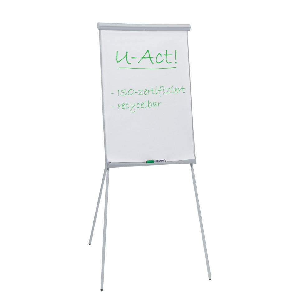 Flipchart U-Act!Line®, Dreibeinstativ, Stahl, höhenverstellbar, 70 x 100 cm, hellgrau FRANKEN FC93 FRANKEN FC93 U-Act!Line Stand