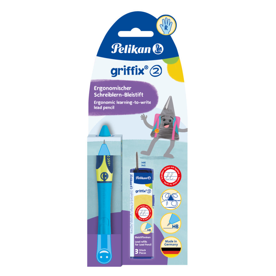 Bleistift griffix® HB für Rechtshänder, Neon Fresh Blue PELIKAN 400195820 PELIKAN 400195820 820547 Griffix Re