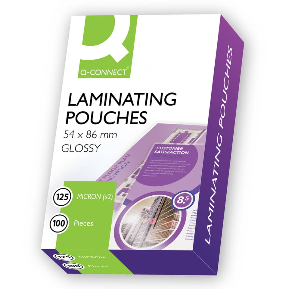Laminierhülle Credit Card, 54 x 86 mm, 2 x 125 µm, glänzend, 100 Stück Q-CONNECT KF01203 Q-CONNECT KF01203 Credit Card