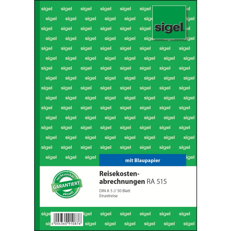 Reisekostenabrechnung Einzelreise, A4, 50 Blatt SIGEL RA515 SIGEL RA515 einzeln