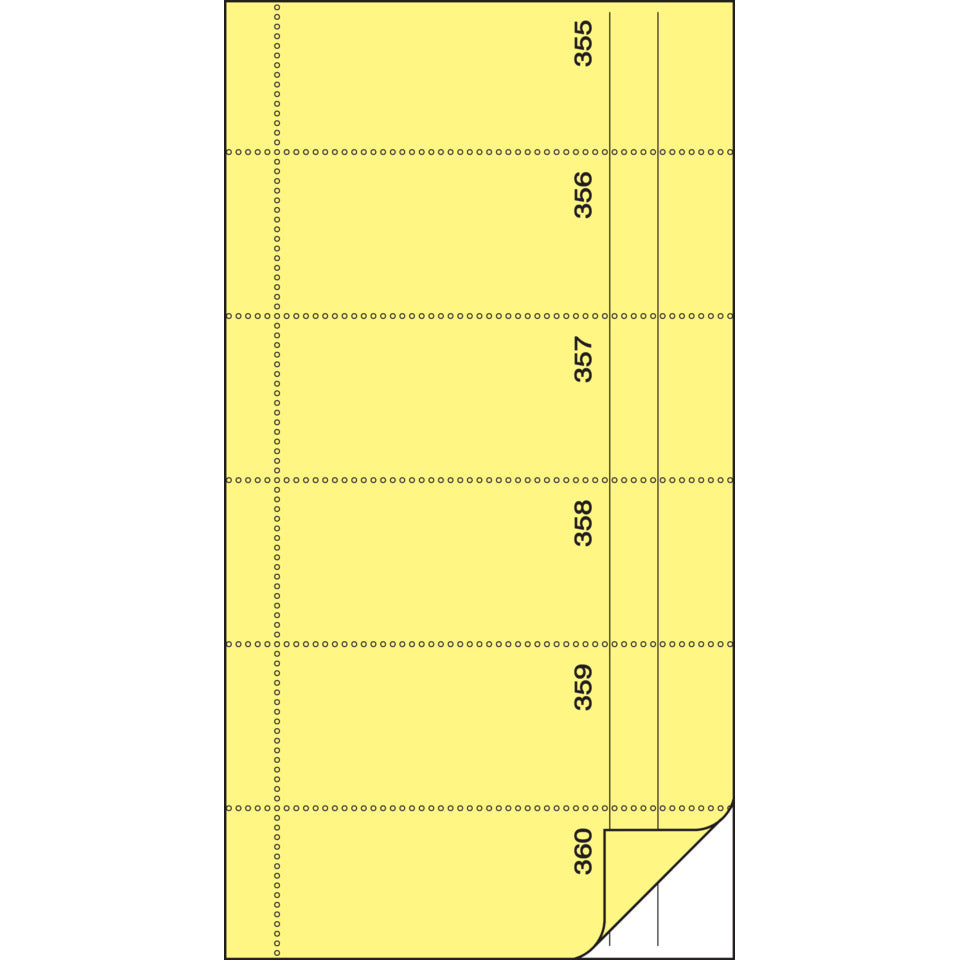 Bonbuch - selbstdurchschreibend, 10,5 x 20 cm, 360 Abrisse, gelb SIGEL BO096 SIGEL BO096   360 Ab