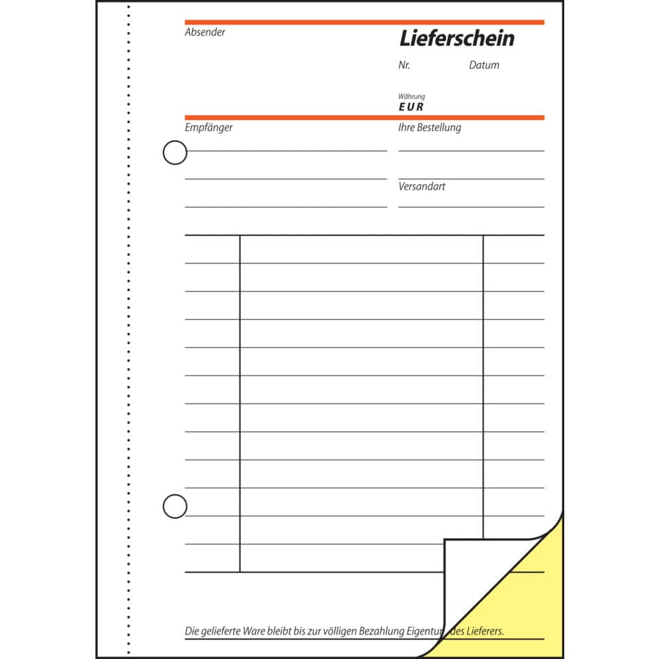 Lieferscheinbuch mit Empfangsschein, A6, selbstdurchschreibend, 2x40 Blatt SIGEL SD013