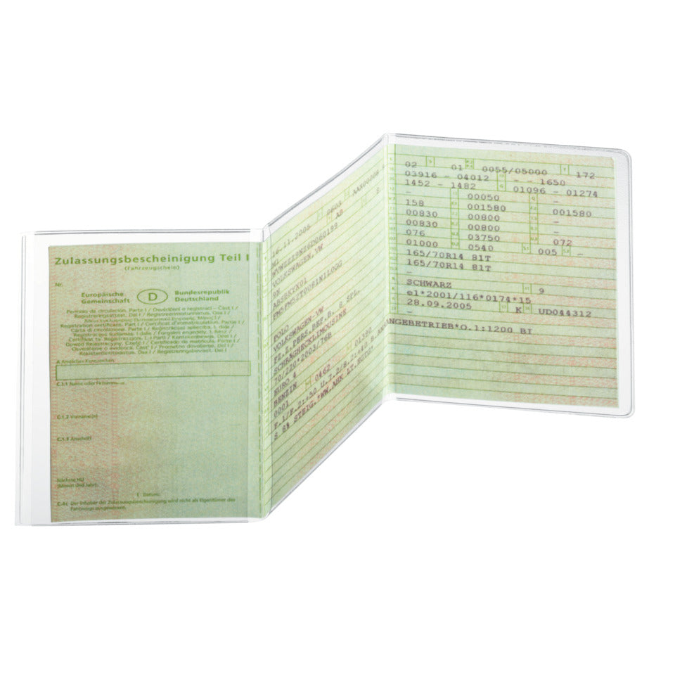 Hülle dreiteilig, dokumentenecht, transparent, f.KFZ-Scheine, 210x105mm DURABLE 2142 19 DURABLE 2142 19 210x105mm