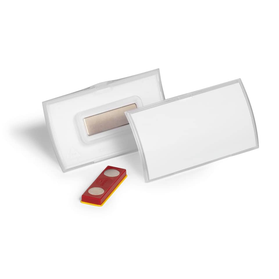 Namensschild, Magnet, Kunststoff, transparent, 75 x 40 mm, 10 Stück DURABLE 8259 19 DURABLE 8259 19 40x75mm Click Fold