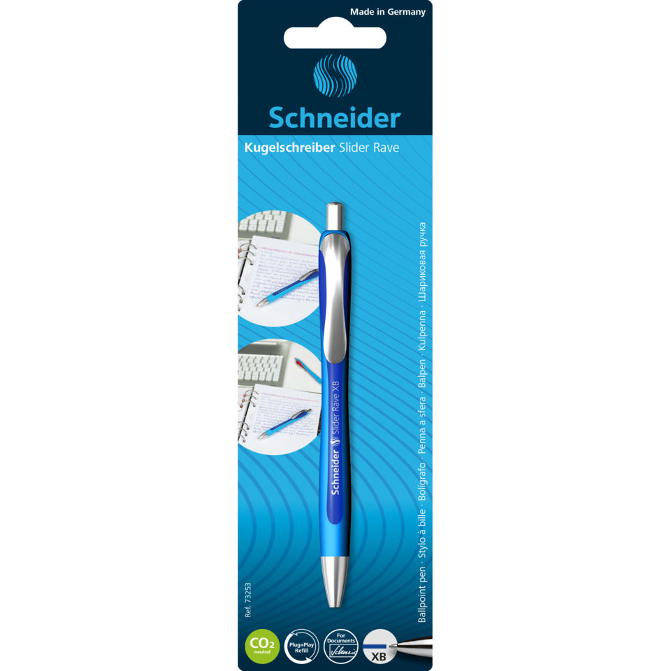 Kugelschreiber Slider Rave, Druckmechanik, XB, blau SCHNEIDER 73253 SCHNEIDER 73253 RAVE